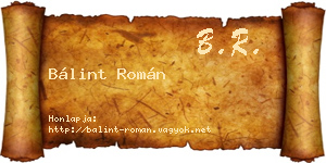 Bálint Román névjegykártya